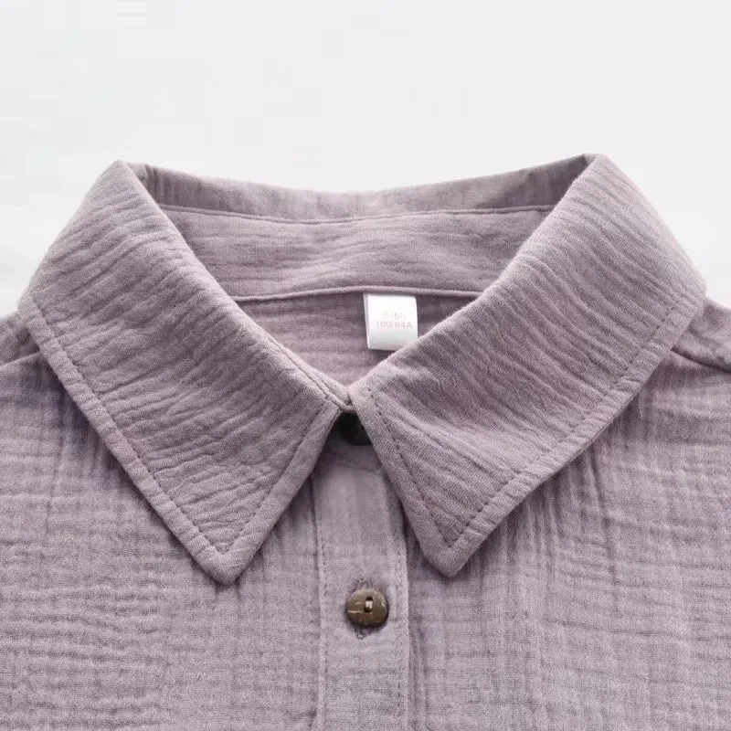 100% Cotton Long Sleeve Chic Shirt Dress with Turn-Down Collar for Women – Elegant Party & Casual Wear