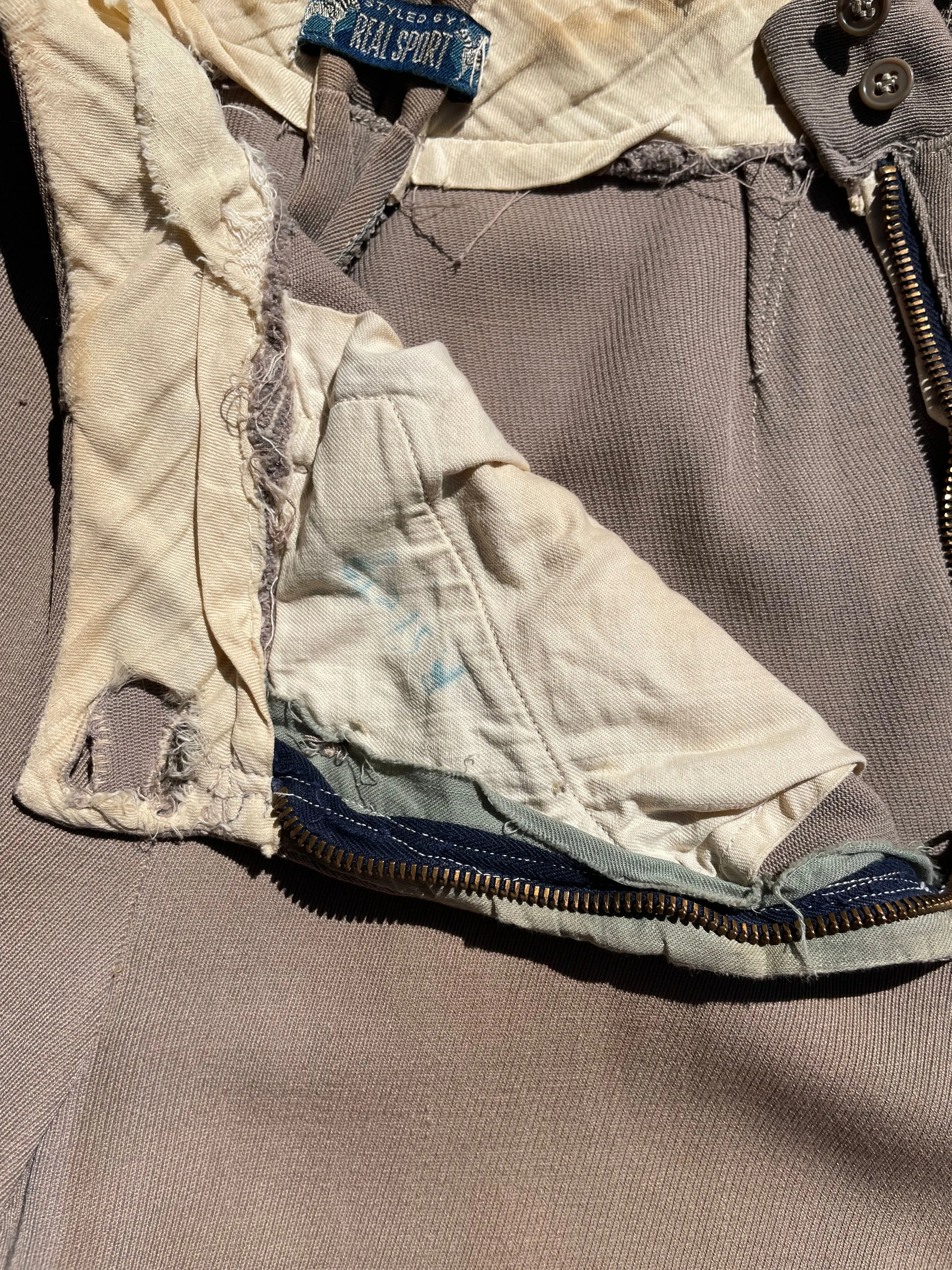 1940s Gabardine Side Button Western Pants