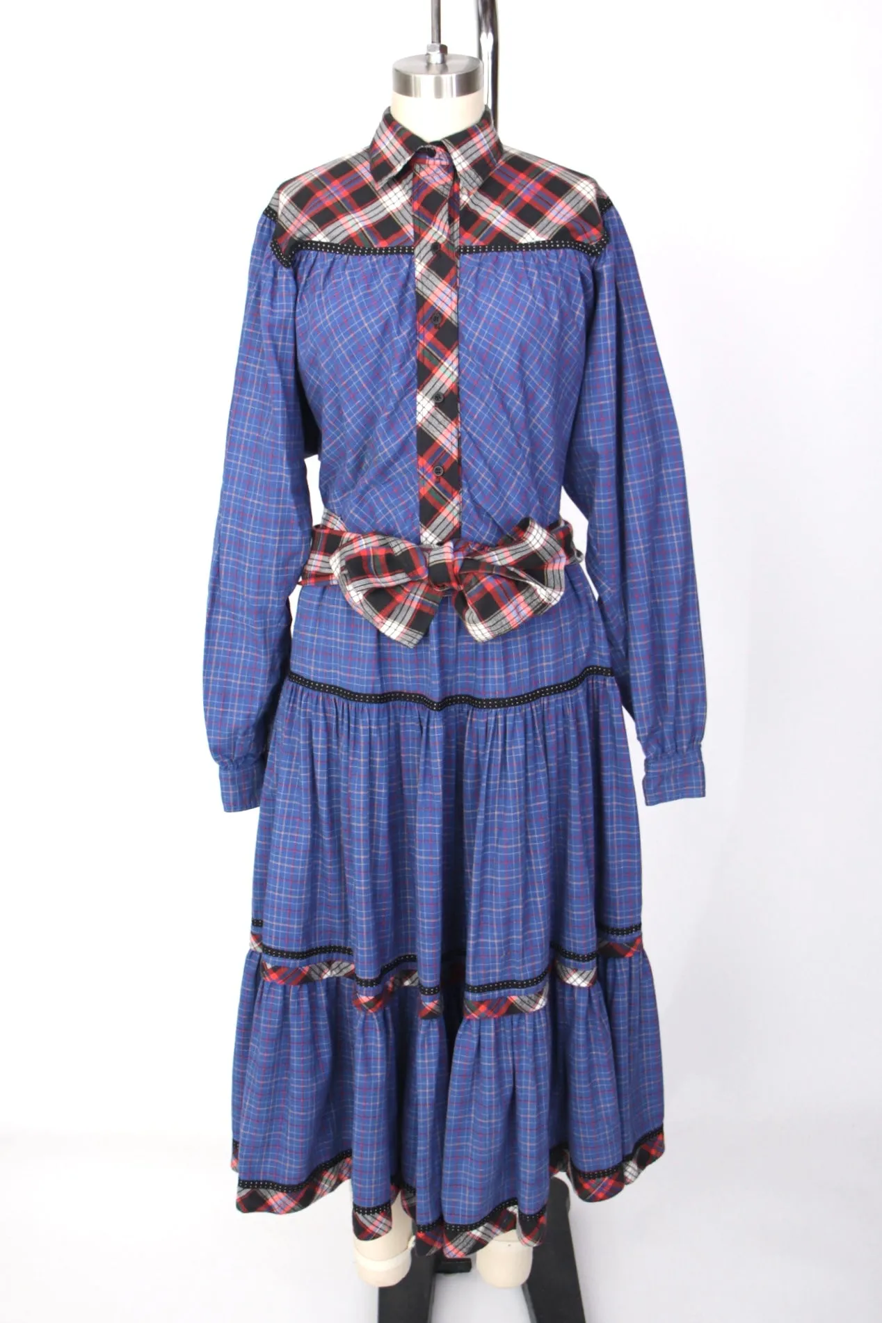 1980s Koos Van Den Akker Plaid Skirt Set