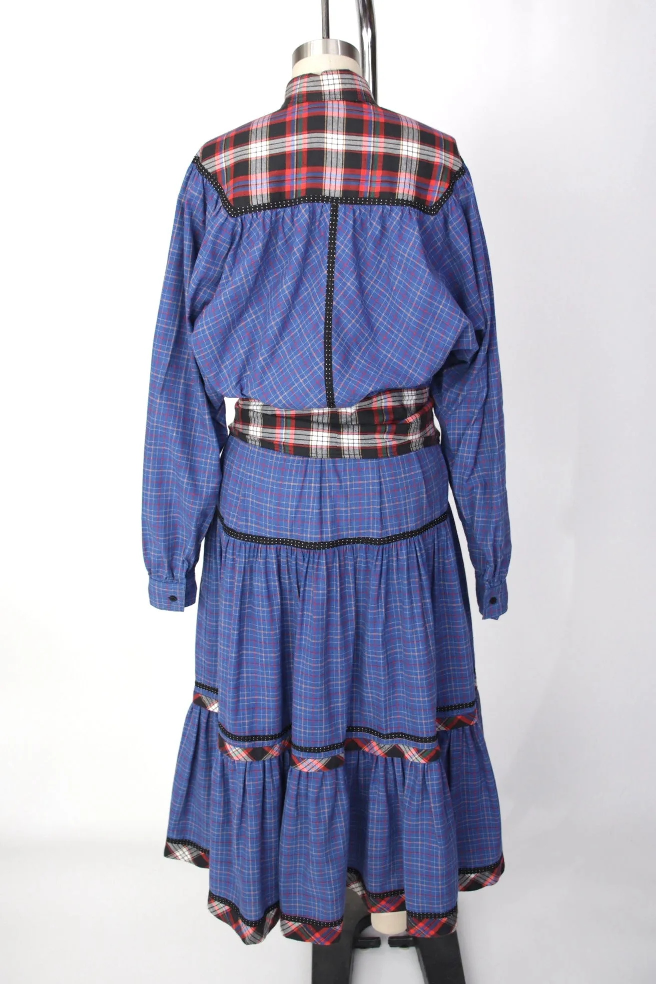 1980s Koos Van Den Akker Plaid Skirt Set