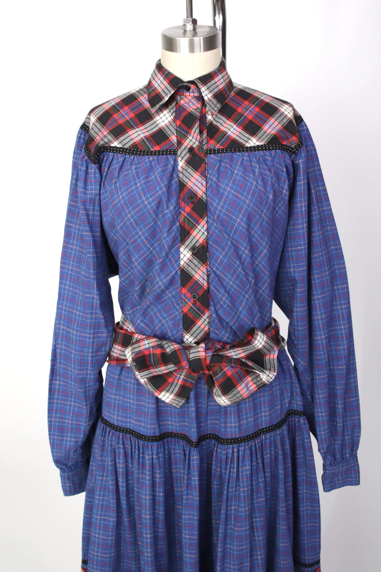 1980s Koos Van Den Akker Plaid Skirt Set