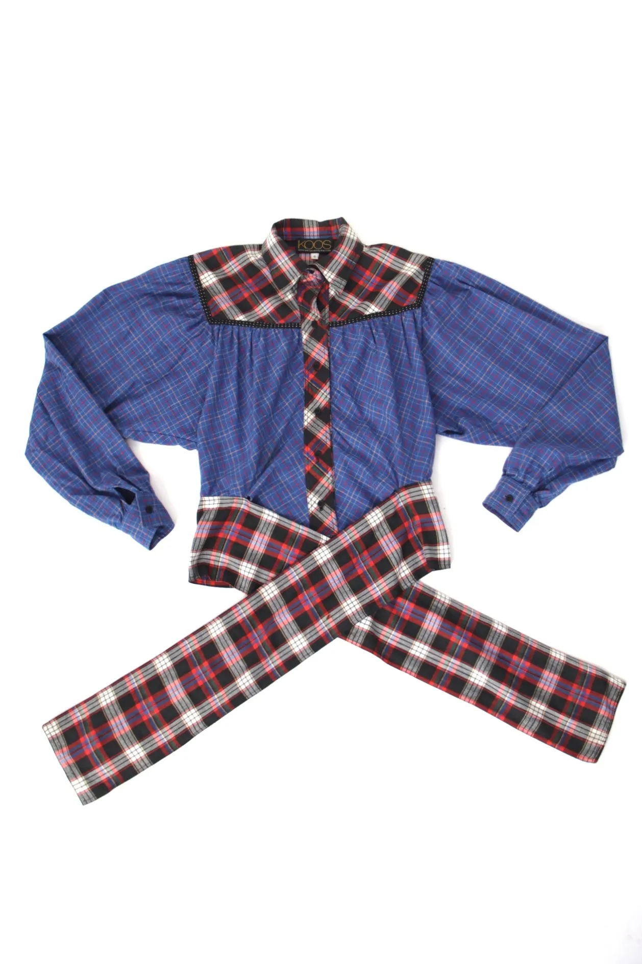 1980s Koos Van Den Akker Plaid Skirt Set