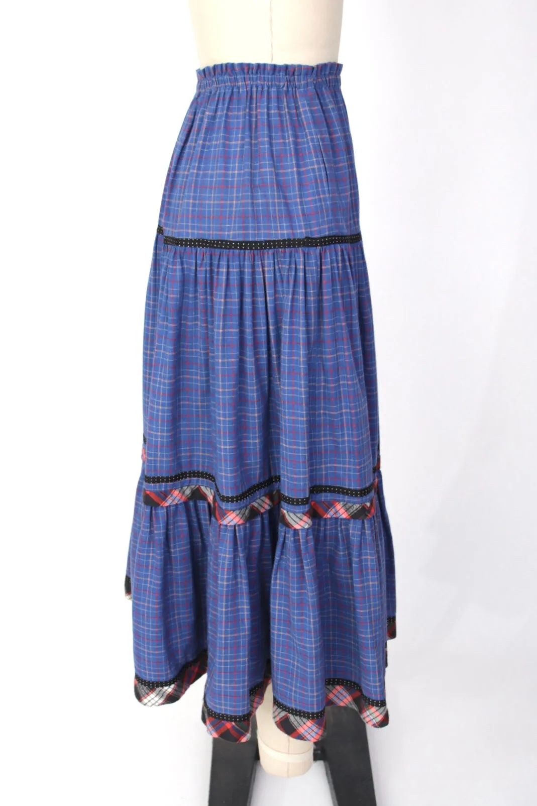 1980s Koos Van Den Akker Plaid Skirt Set