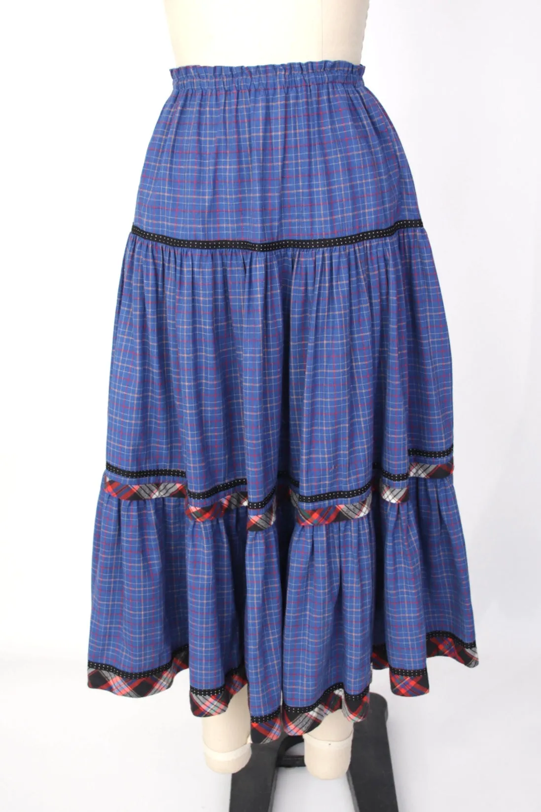 1980s Koos Van Den Akker Plaid Skirt Set