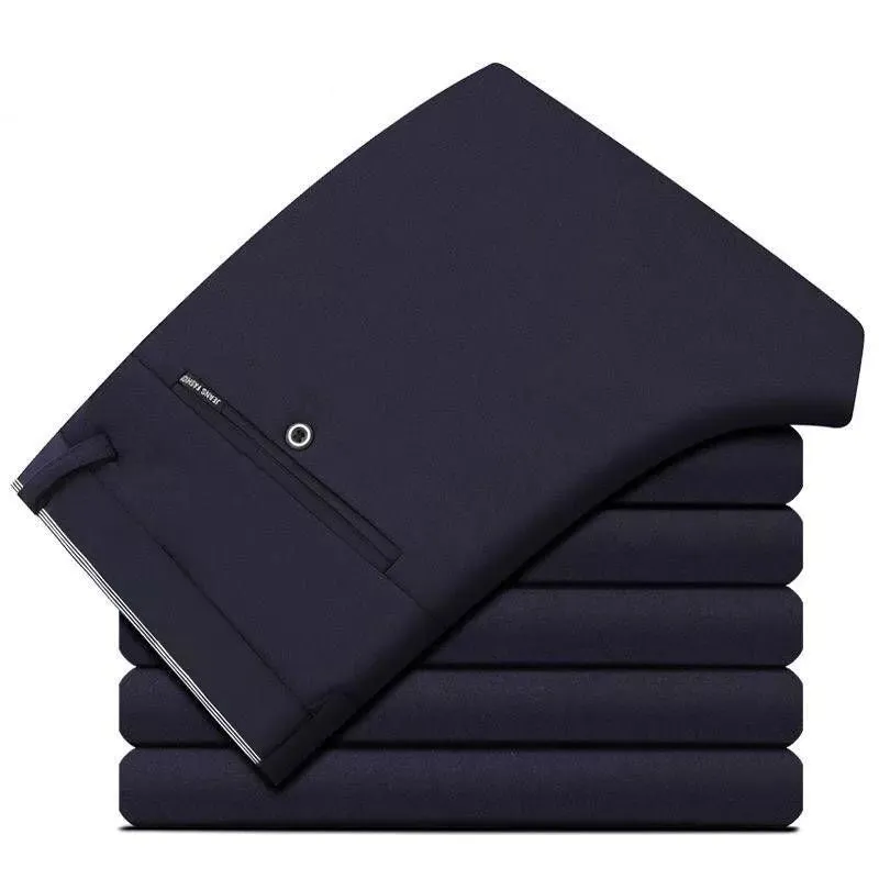 2023 Men's Spring Autumn Fashion Business Casual Long Pants Suit Pants Male Elastic Straight Formal Trousers Plus Big Size 28-40