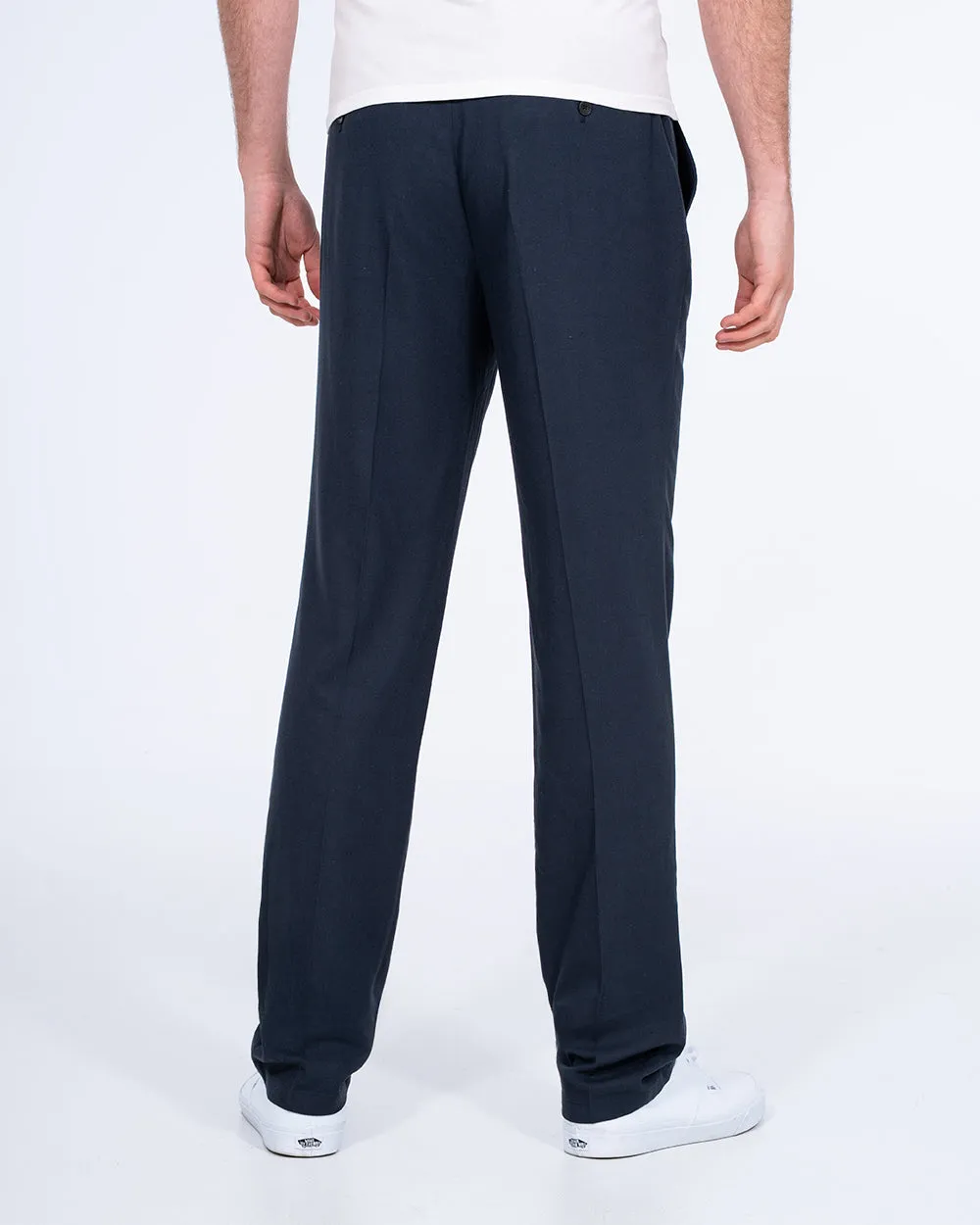 2t Ellis Tall Regular Fit Linen Look Trousers (navy)