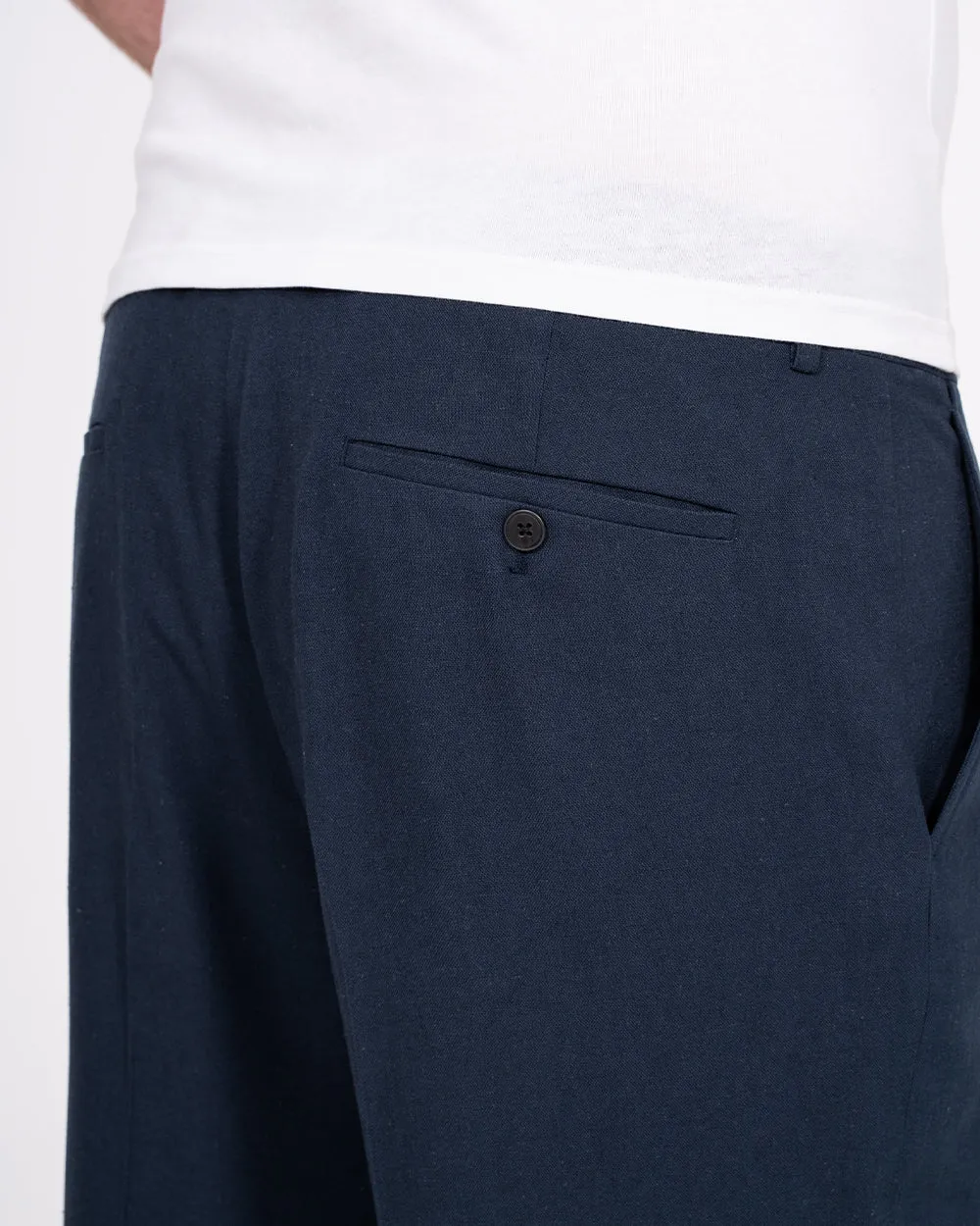 2t Ellis Tall Regular Fit Linen Look Trousers (navy)