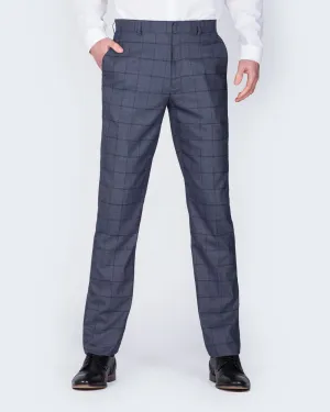 2t Slim Fit Tall Trousers (blue check)
