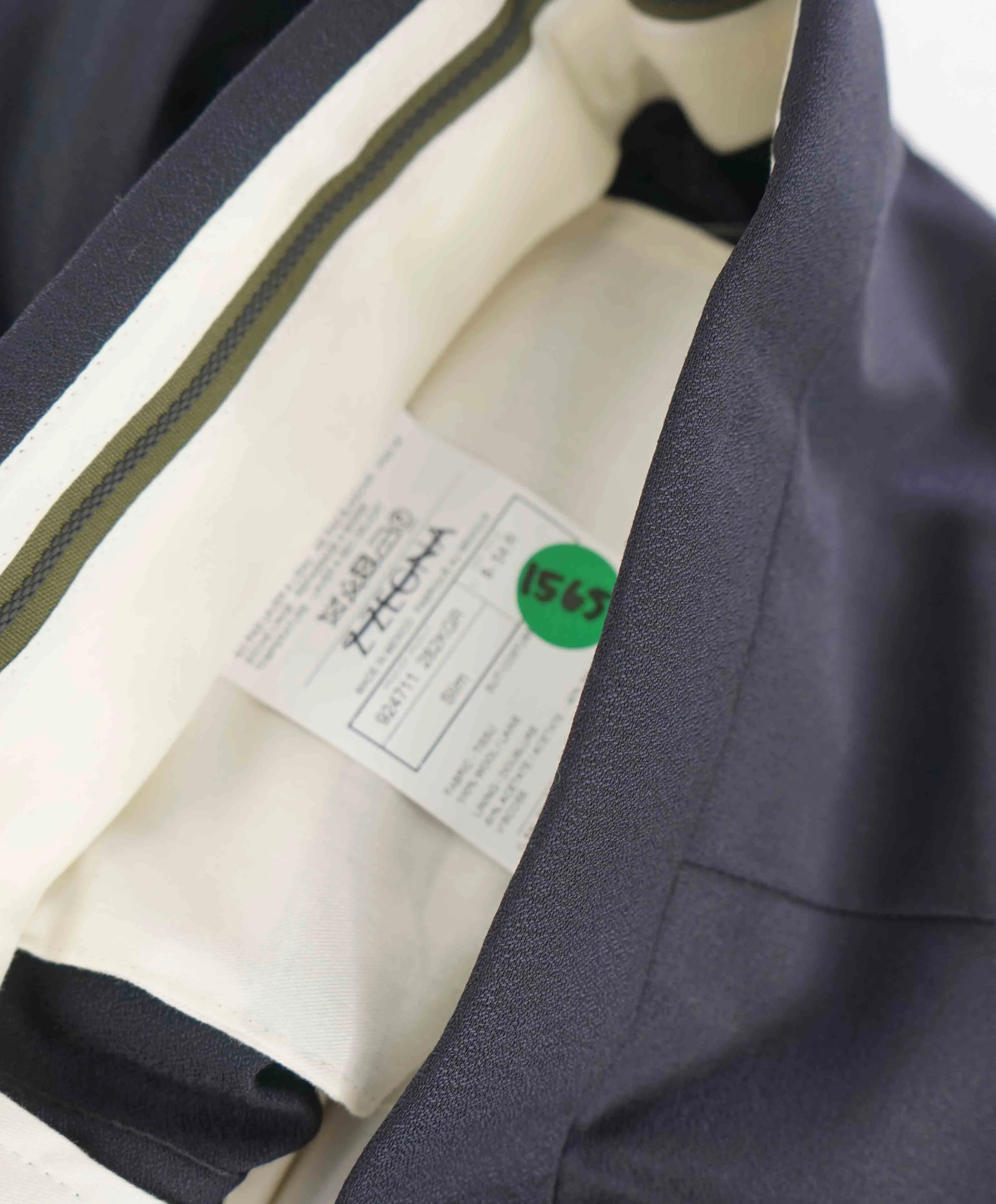$595 Z ZEGNA - Midnight Blue Silk Stripe Textured Tuxedo Dinner Pants - 37W