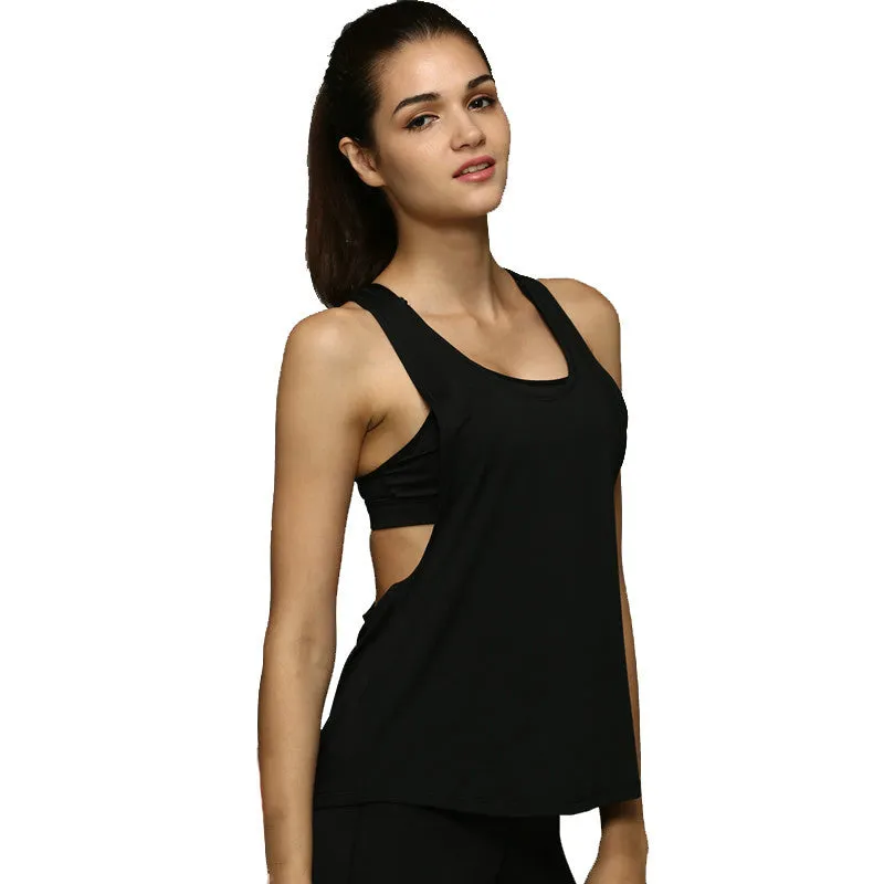 8 Colors Summer Sexy Women's Tank Tops Quick Drying Loose Brethable Fitness Sleeveless Vest Workout Top Exercise T-shirt 1033