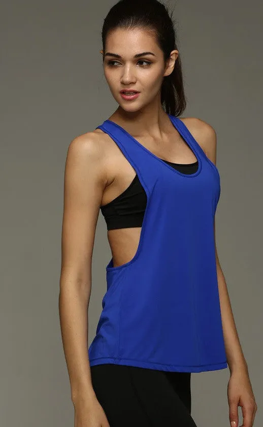 8 Colors Summer Sexy Women's Tank Tops Quick Drying Loose Brethable Fitness Sleeveless Vest Workout Top Exercise T-shirt 1033
