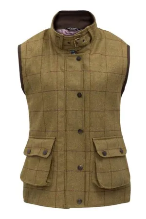 Alan Paine Women's Rutland Tweed Waistcoat Lichen