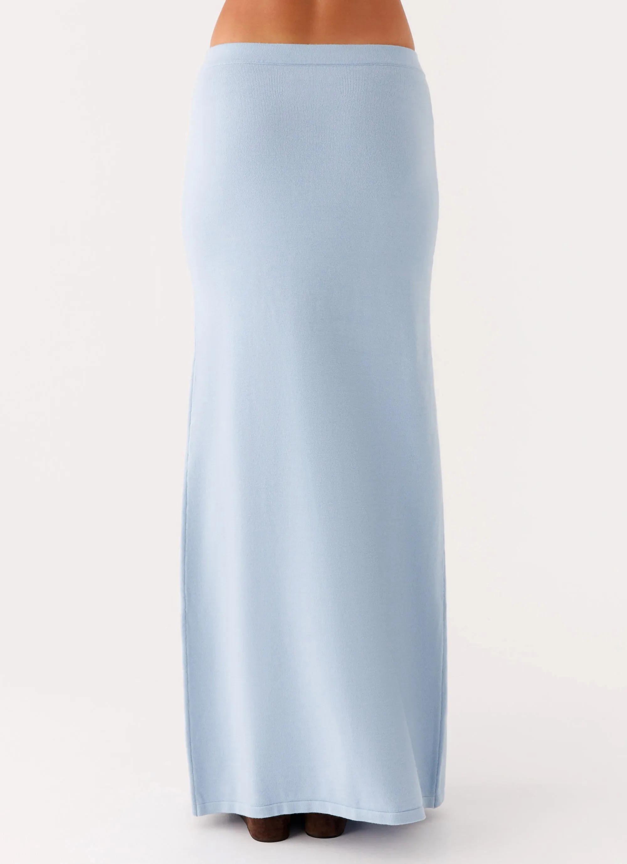 Anastasia Knit Maxi Skirt - Blue