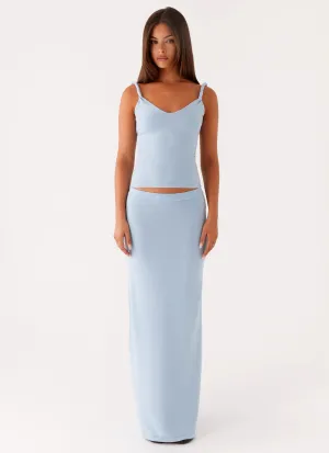 Anastasia Knit Maxi Skirt - Blue