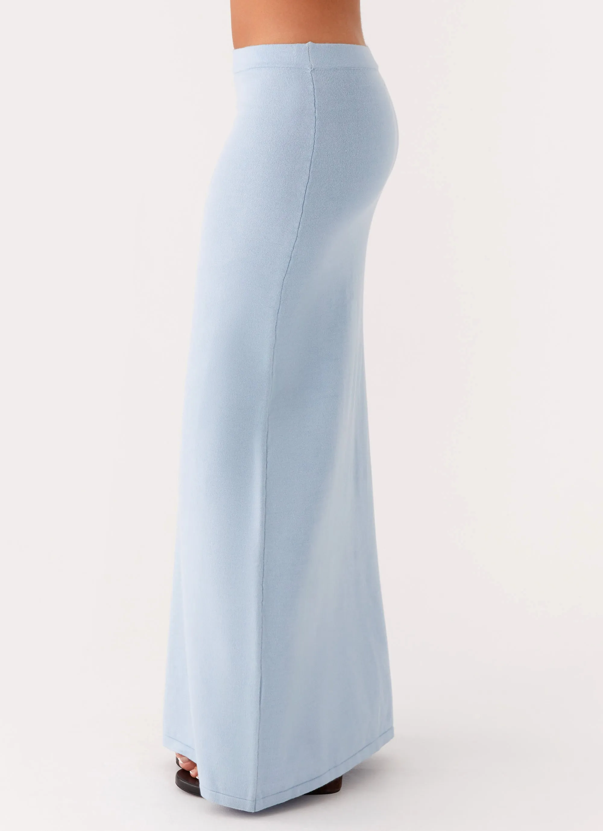 Anastasia Knit Maxi Skirt - Blue