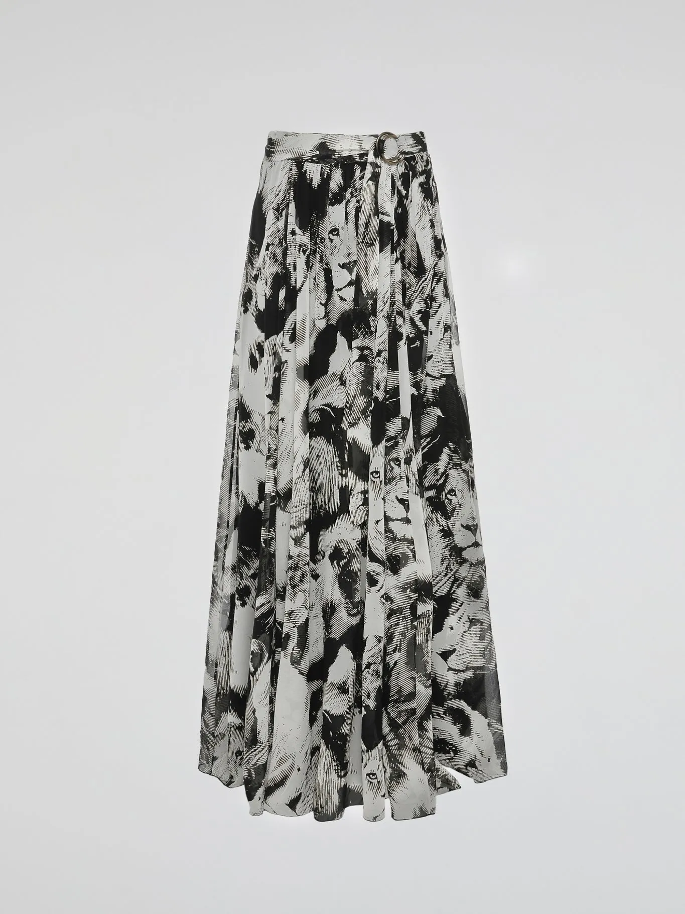 Animal Print Pleated Maxi Dress