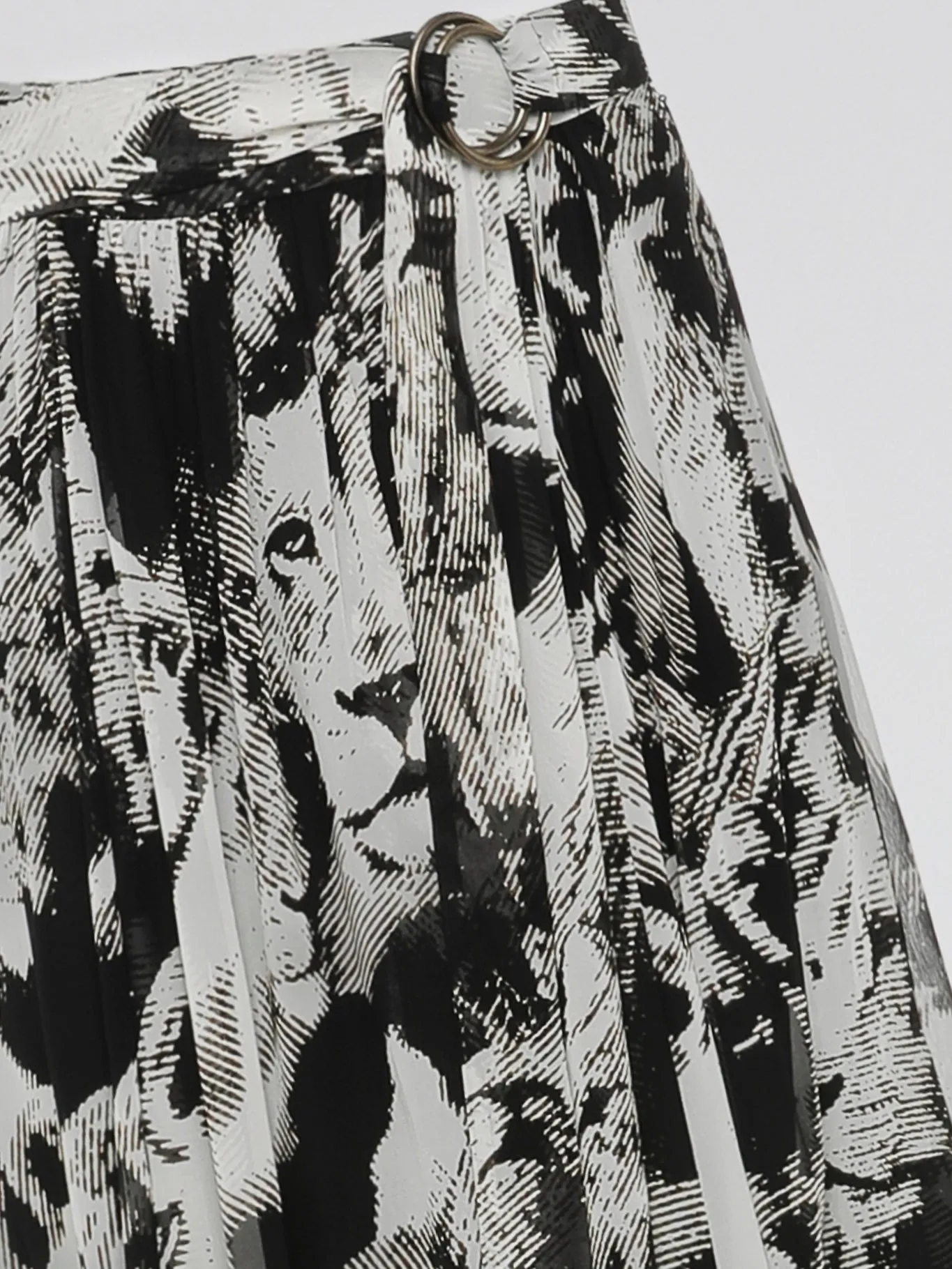 Animal Print Pleated Maxi Dress