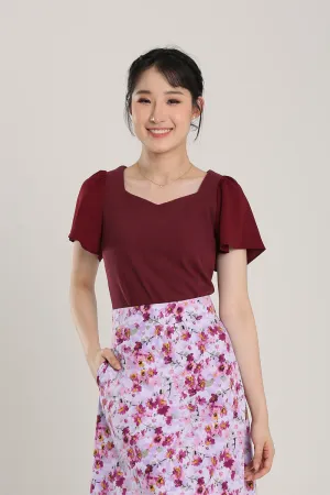 Anitra Top in Claret Red