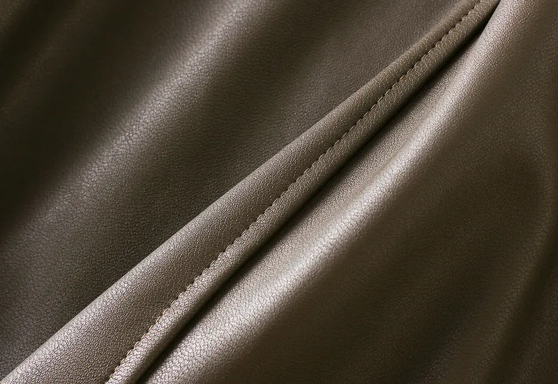 Autumn and Winter High-waisted Mid-length PU Leather Skirt for Women