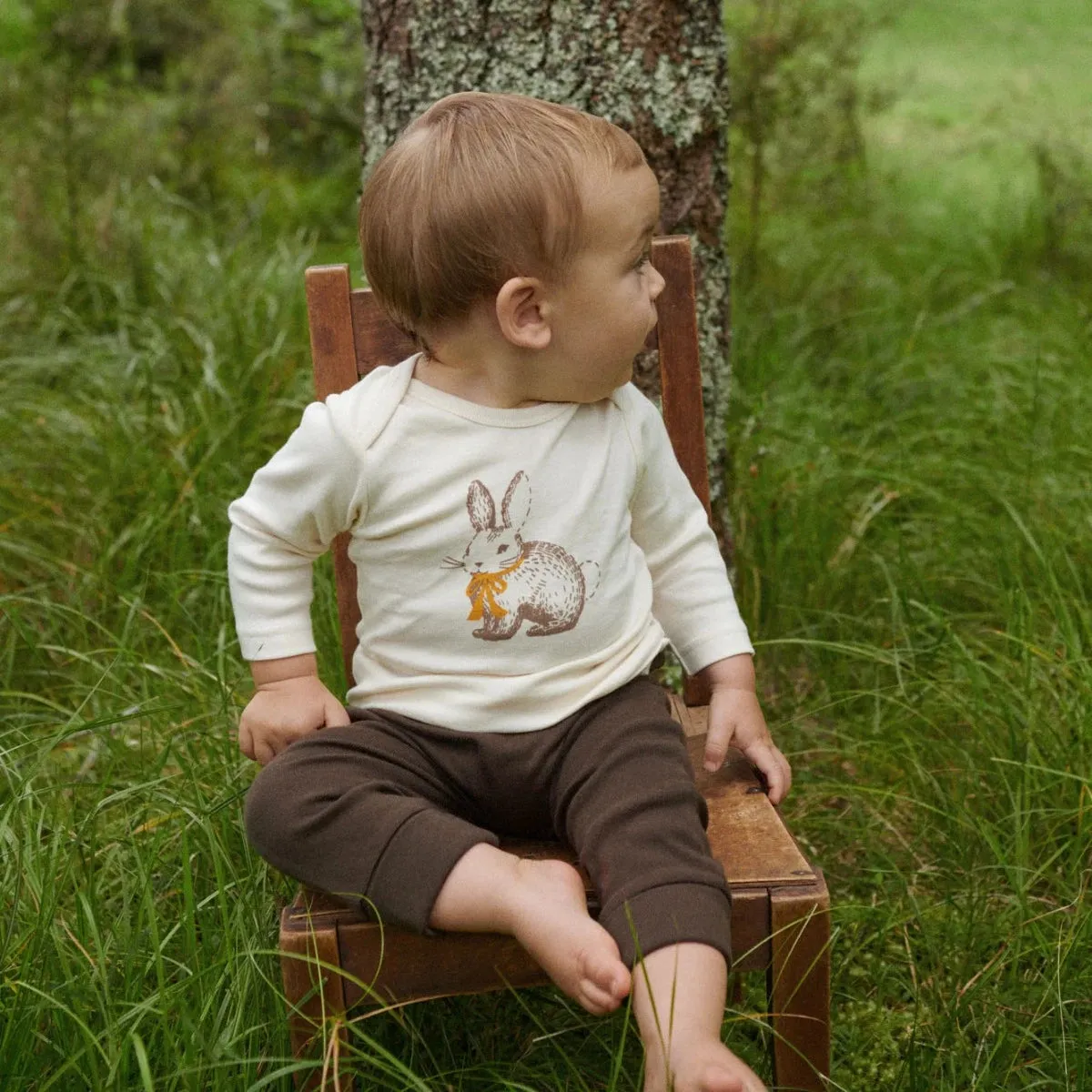 Baby Tee | Rabbitty Natural Print