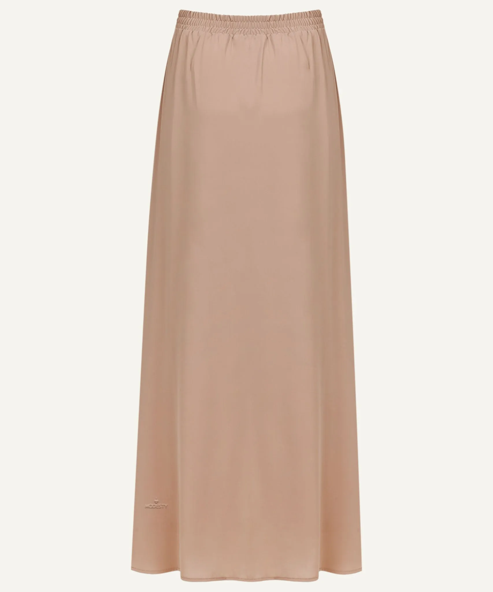 Basic Beige Pleated Chiffon Maxi Skirt