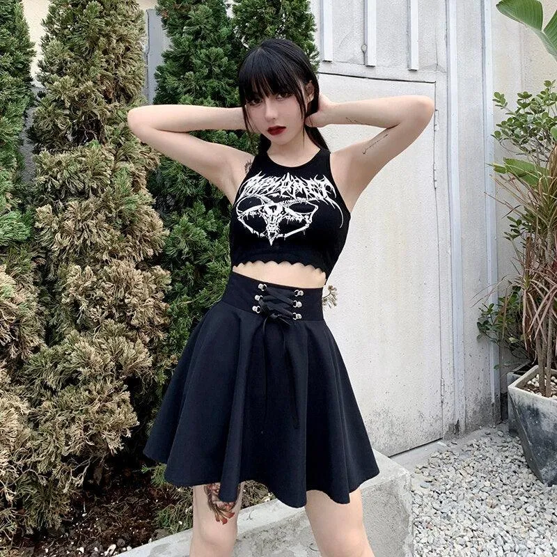 Basic Versatile Flared Casual High Waisted Mini Skirt