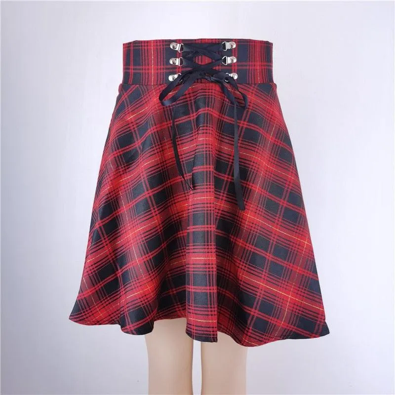 Basic Versatile Flared Casual High Waisted Mini Skirt