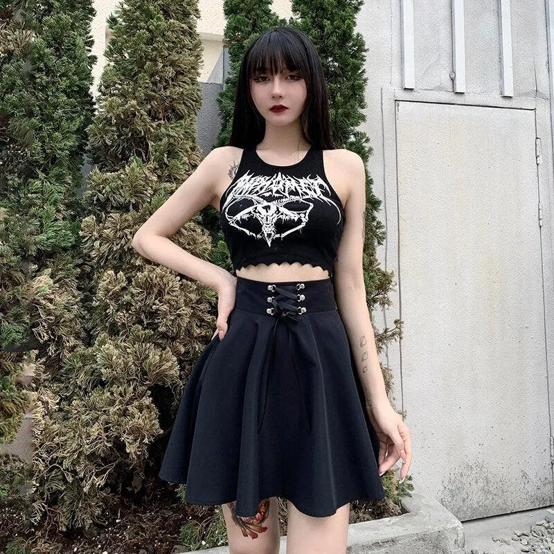 Basic Versatile Flared Casual High Waisted Mini Skirt