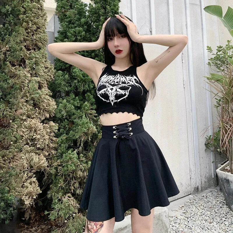 Basic Versatile Flared Casual High Waisted Mini Skirt