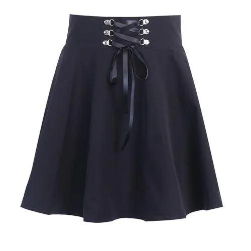 Basic Versatile Flared Casual High Waisted Mini Skirt