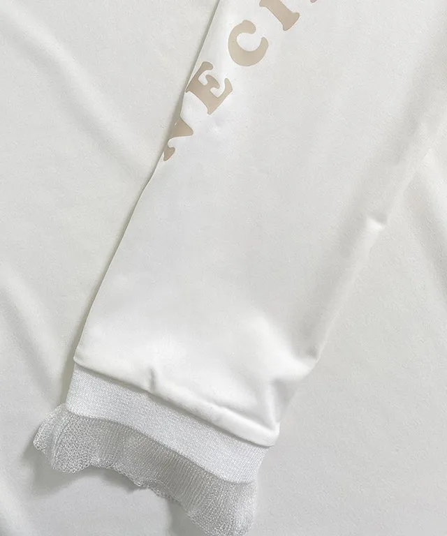 BENECIA 12 Shirring Lace Layered Tee - Ivory