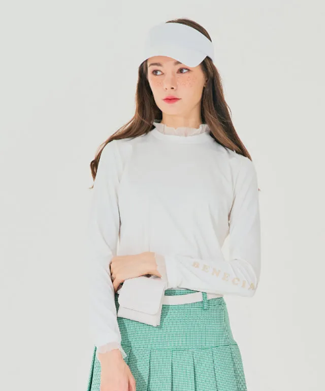 BENECIA 12 Shirring Lace Layered Tee - Ivory