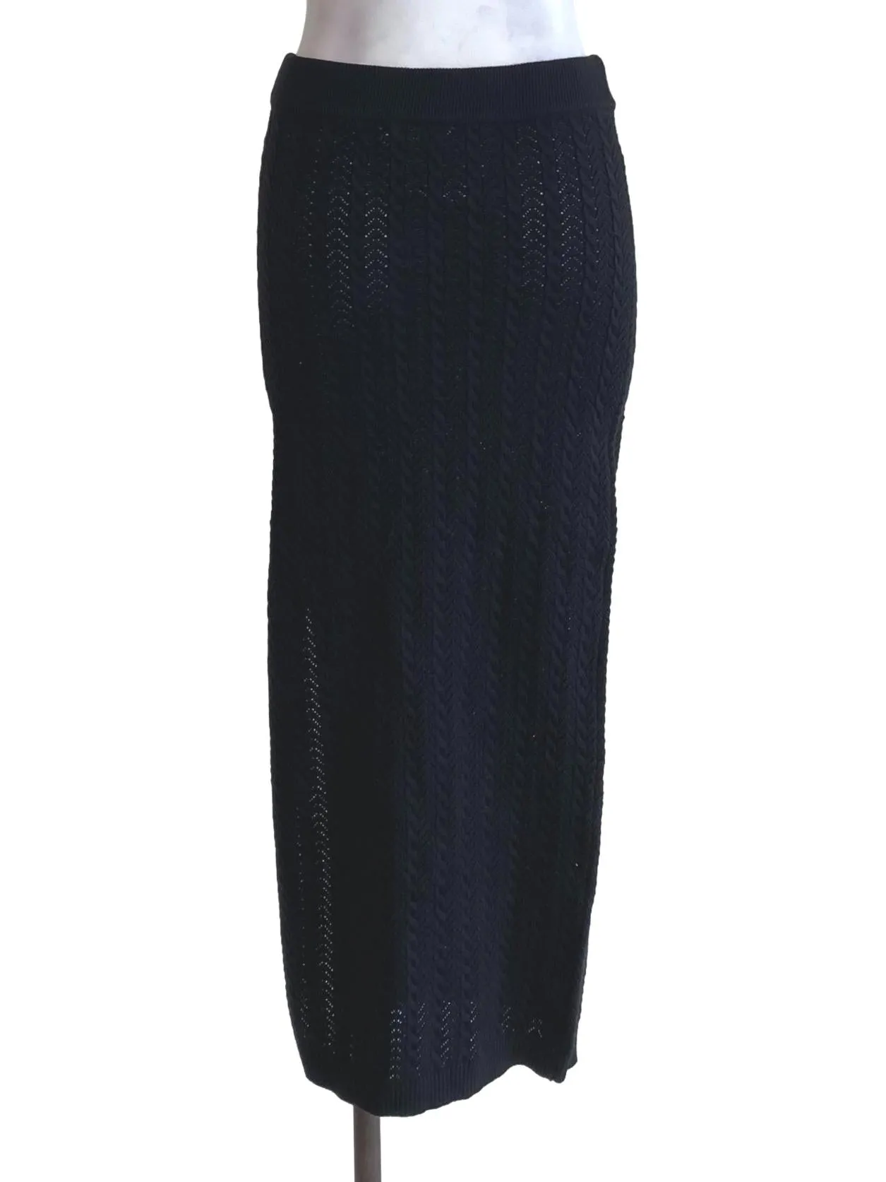 Black Cable Knit Skirt