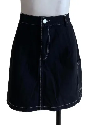 Black Denim Skirt