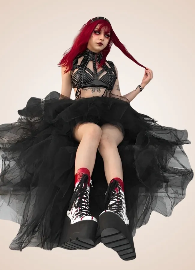 Black Gothic Mesh Skirt