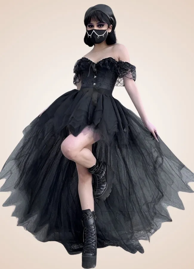 Black Gothic Mesh Skirt