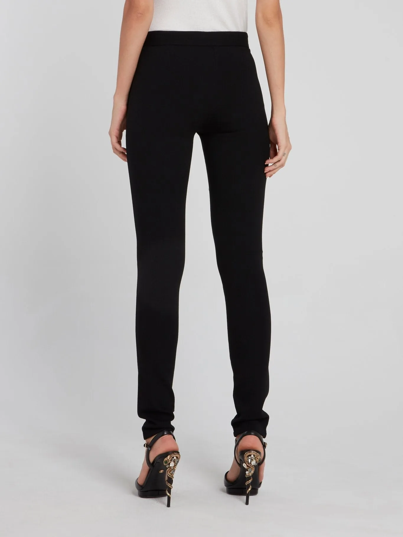 Black High Waist Skinny Trousers
