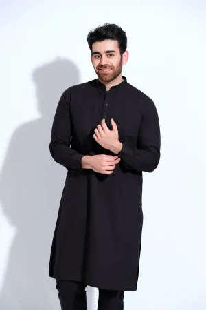 Black Mens Kurta Trouser