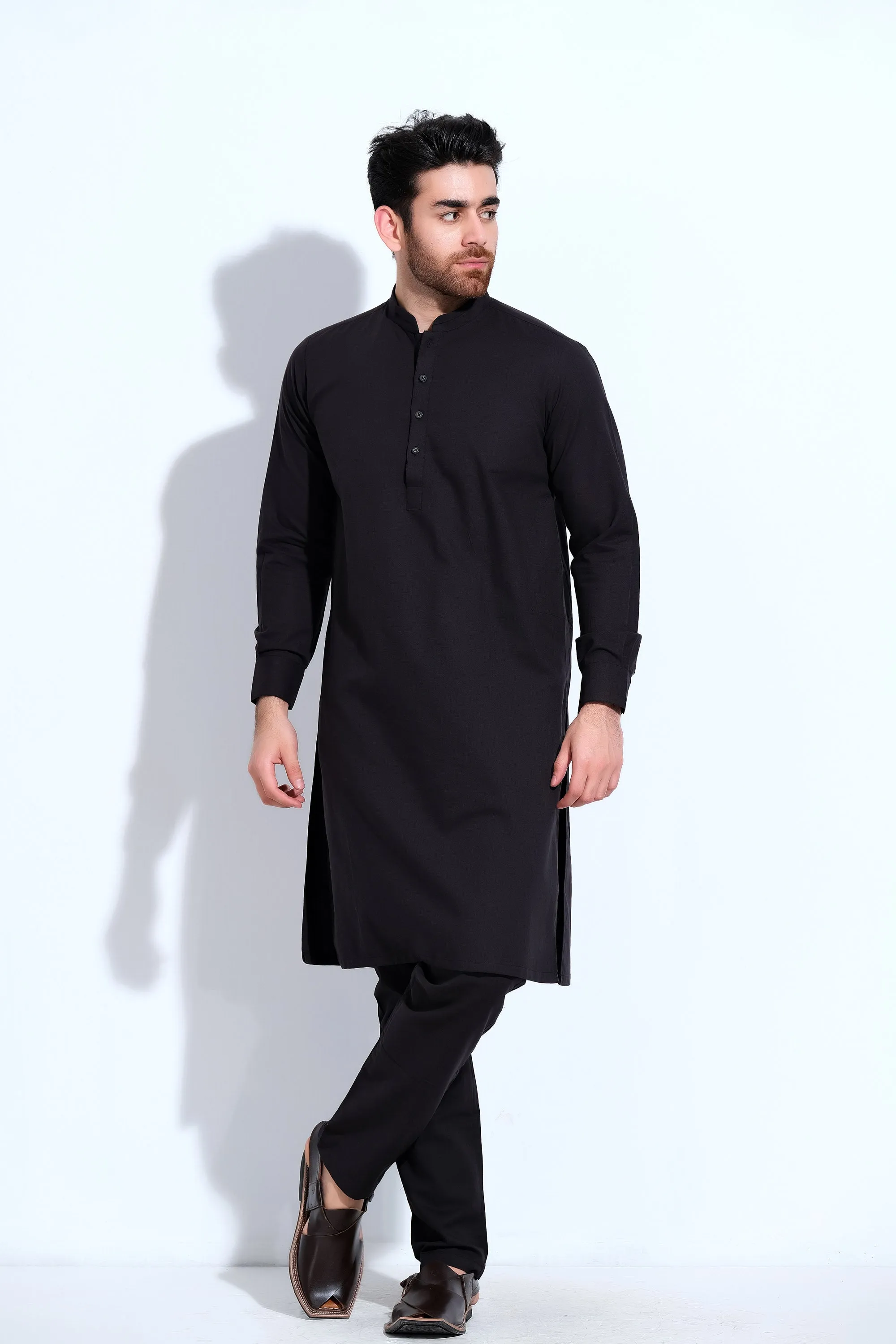 Black Mens Kurta Trouser