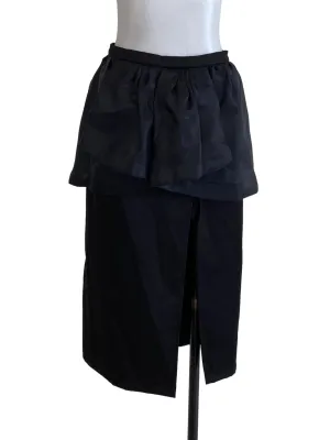 Black Plain Slit Skirt
