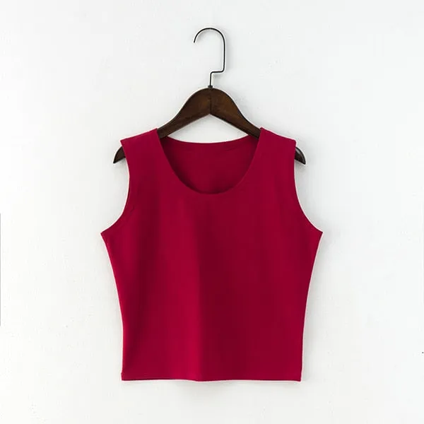 Black Round Neck Sleeveless Harajuku Women's T-shirt Cotton Crop Top Women's Shirt Girls Lady Tee Tops Streetwear Camiseta Mujer