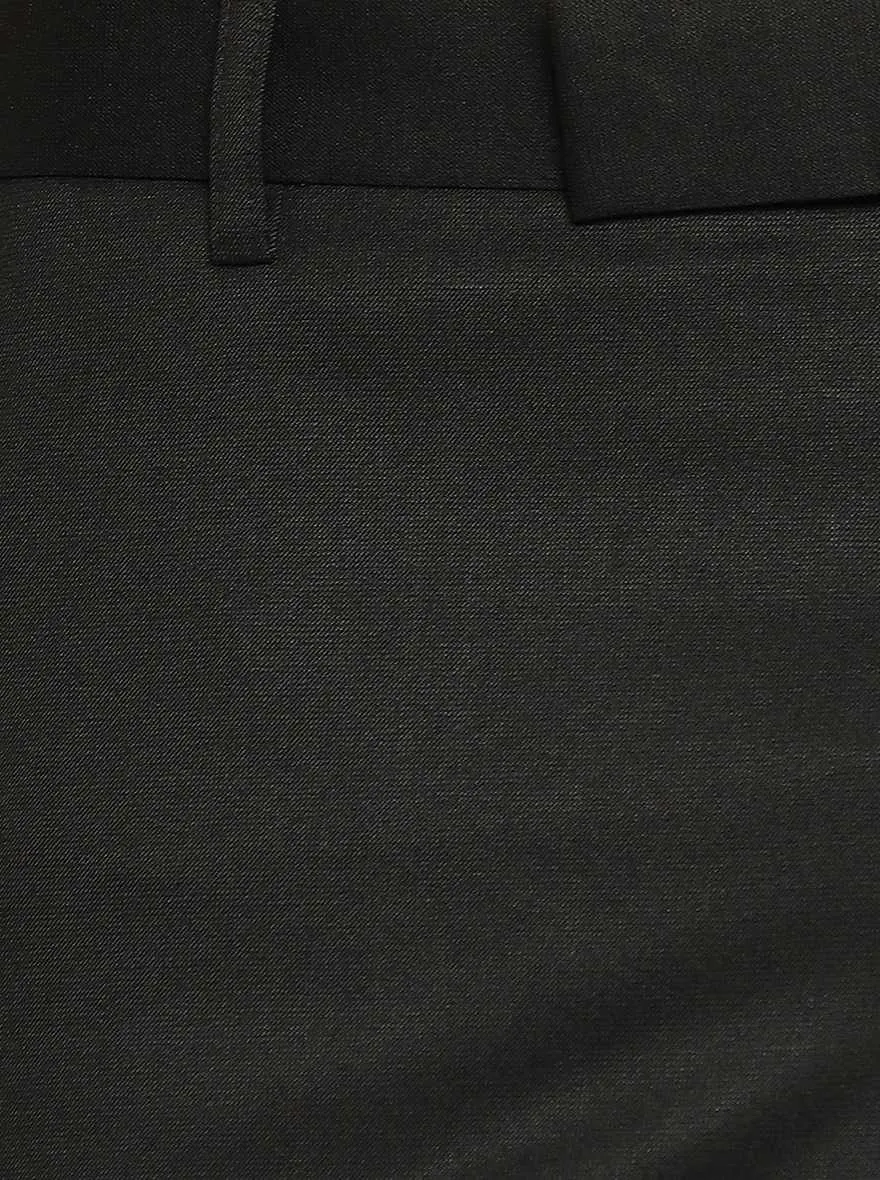 Black Solid Slim Fit Formal Trouser | Greenfibre