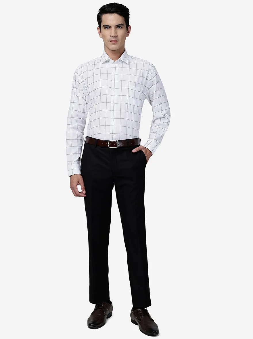 Black Solid Slim Fit Formal Trouser | Greenfibre