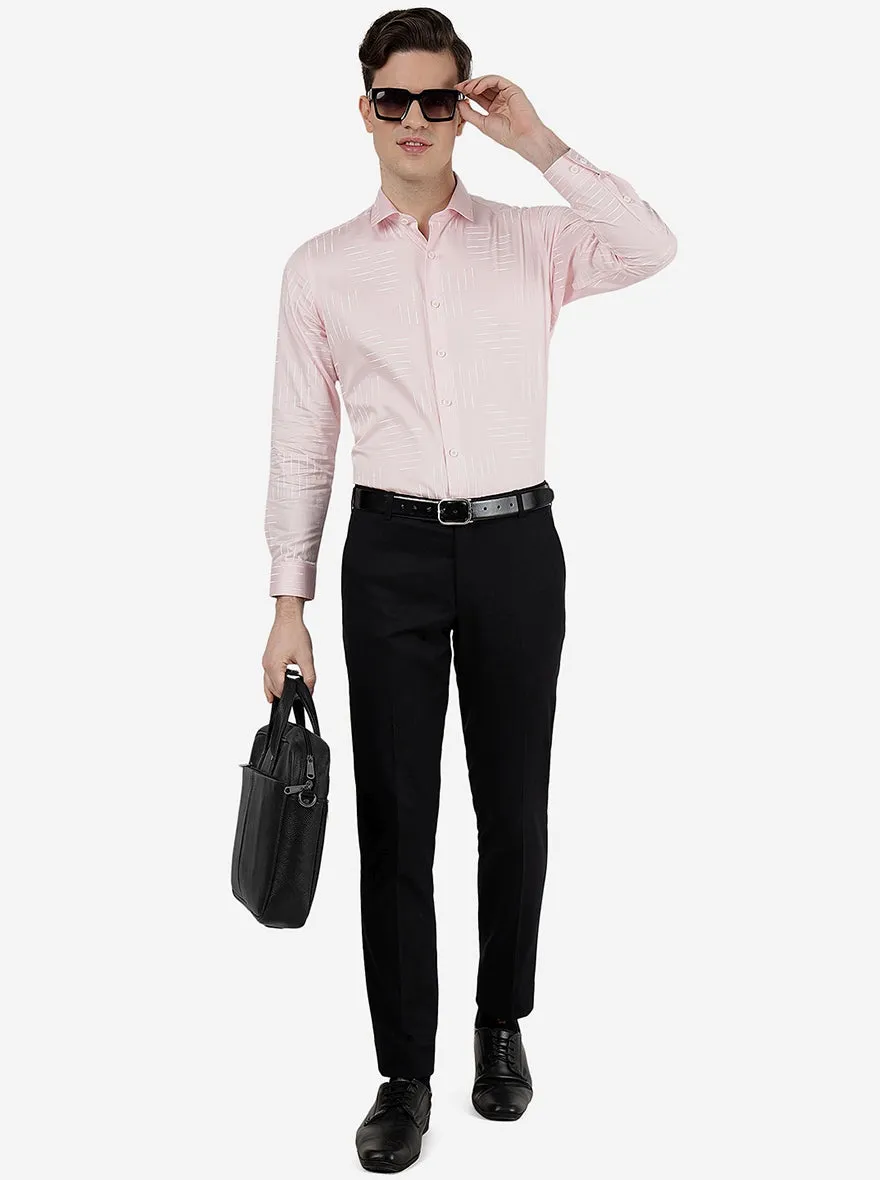 Black Solid Super Slim Fit Formal Trouser | JadeBlue
