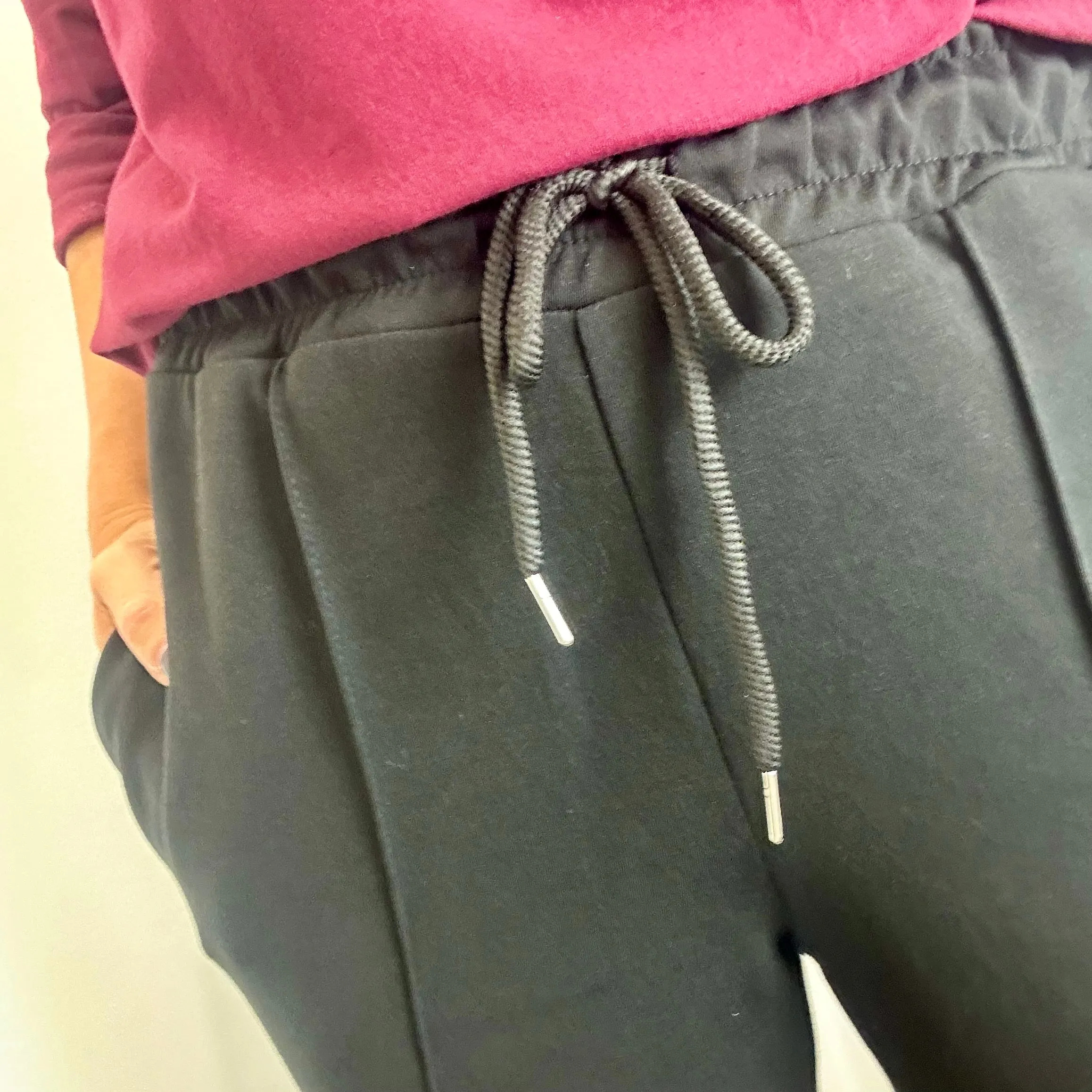 BLACK STRAIGHT LEG TROUSERS