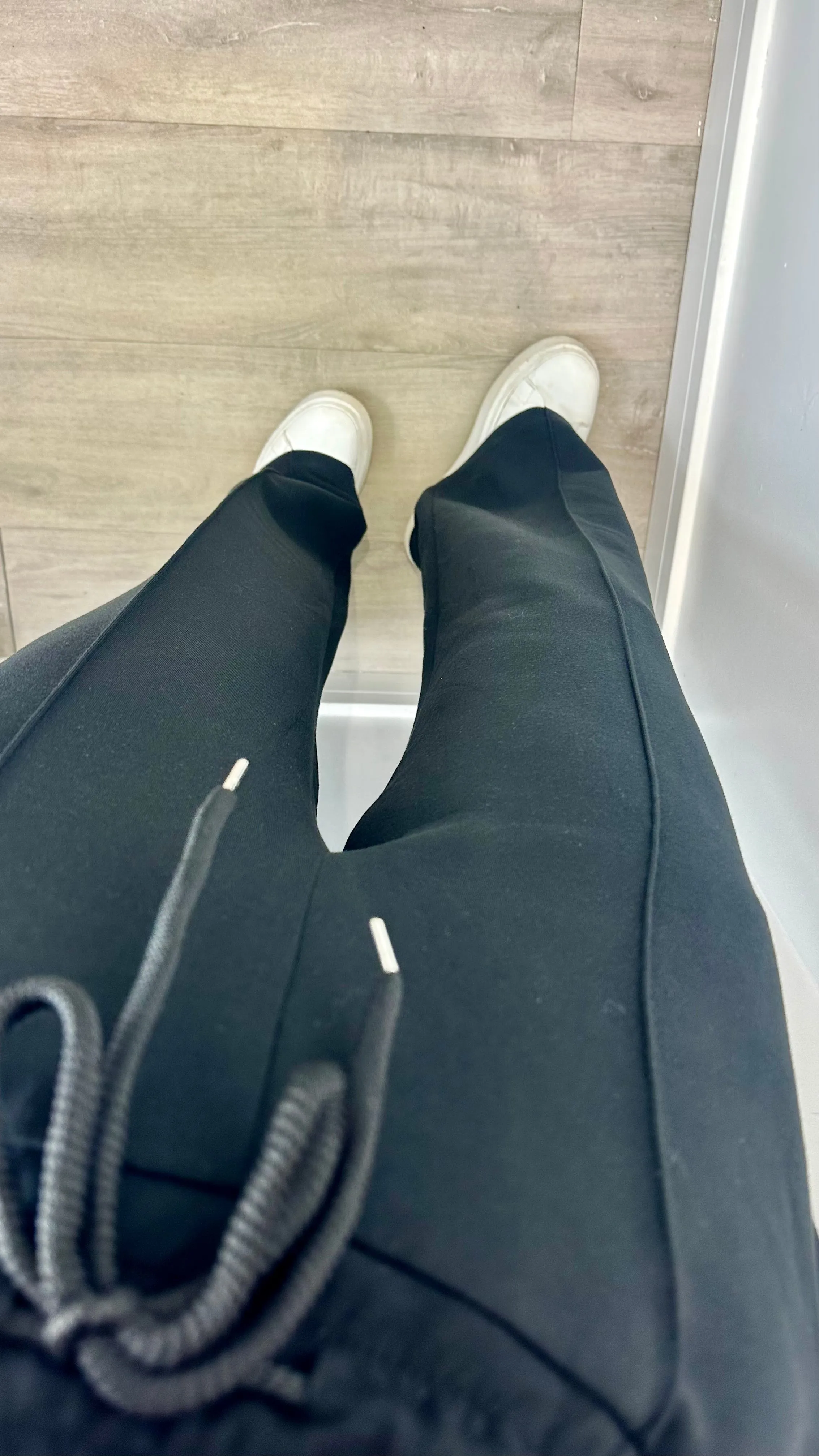 BLACK STRAIGHT LEG TROUSERS