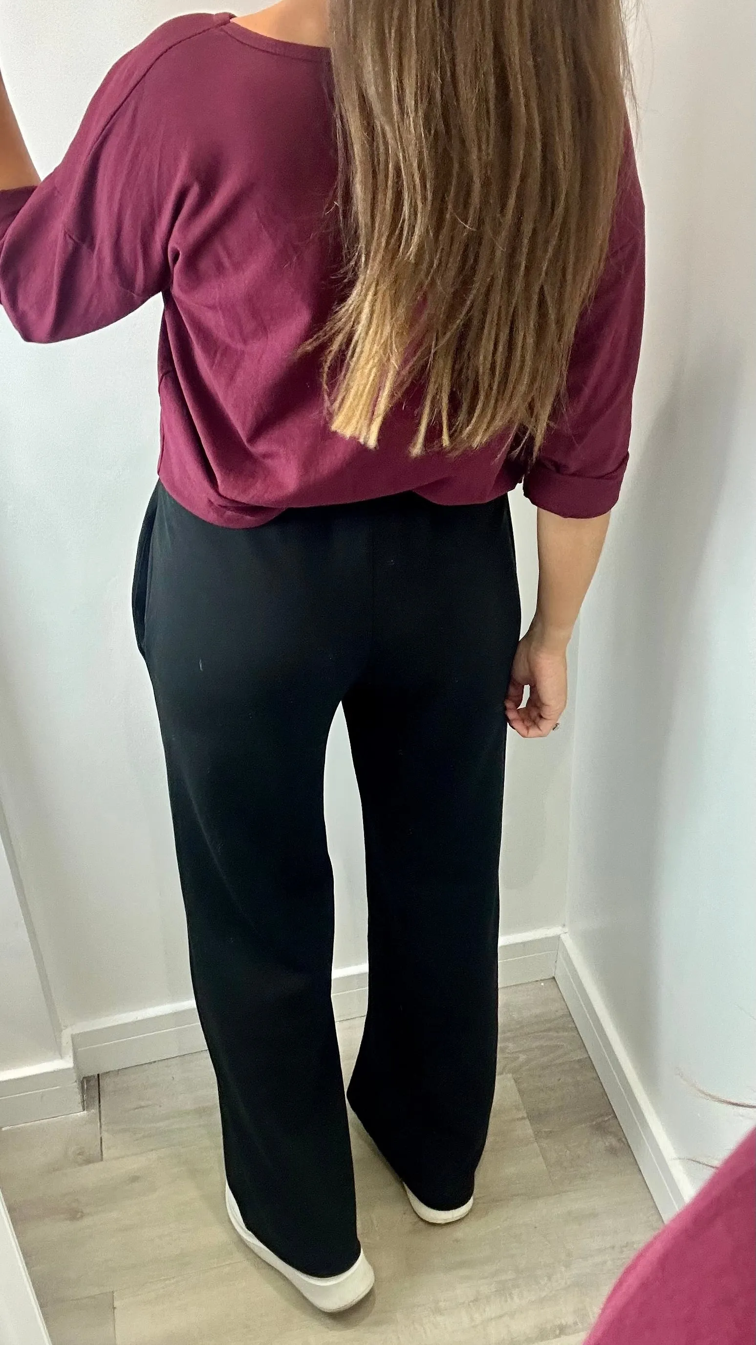 BLACK STRAIGHT LEG TROUSERS
