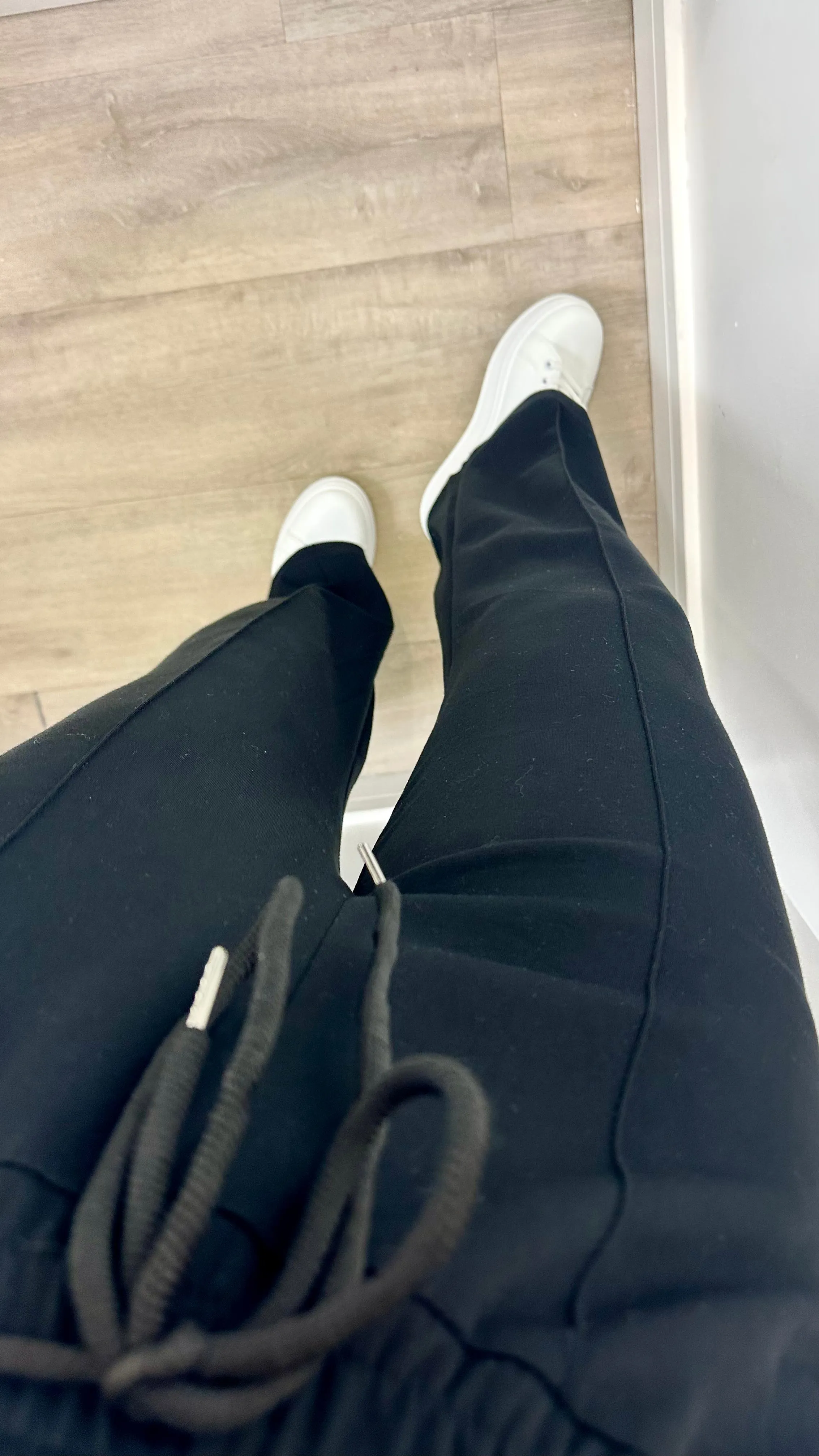 BLACK STRAIGHT LEG TROUSERS
