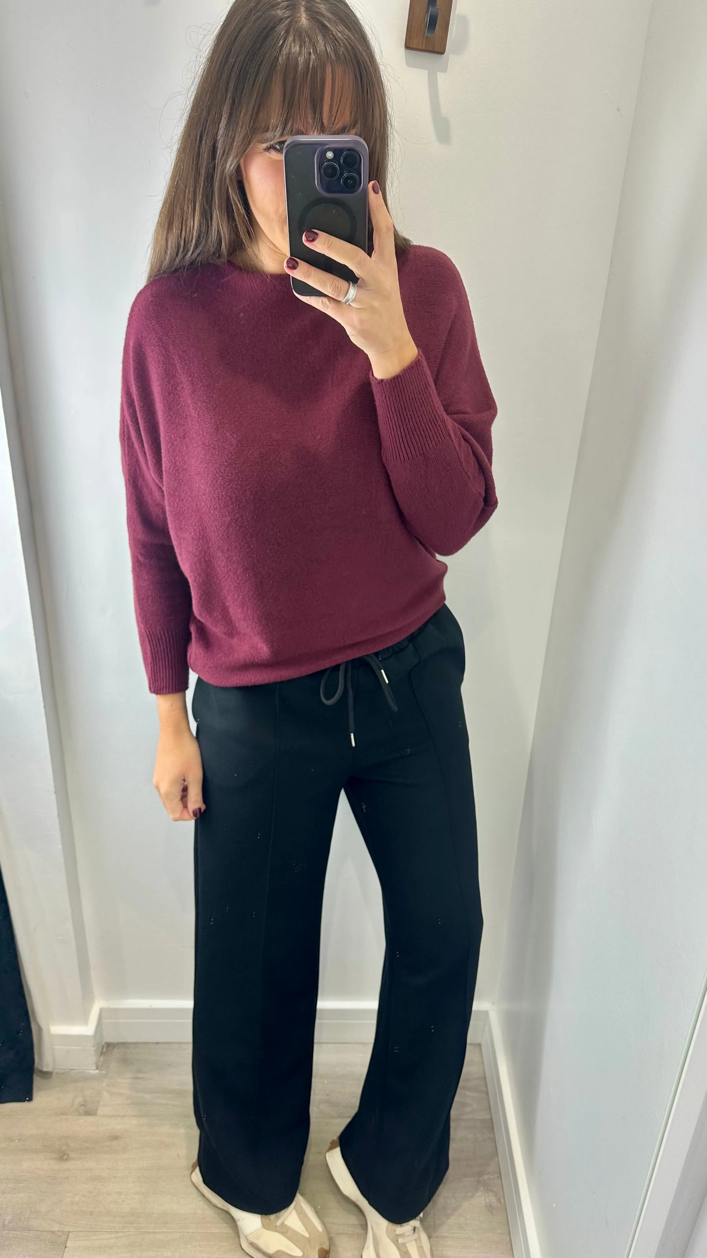 BLACK STRAIGHT LEG TROUSERS