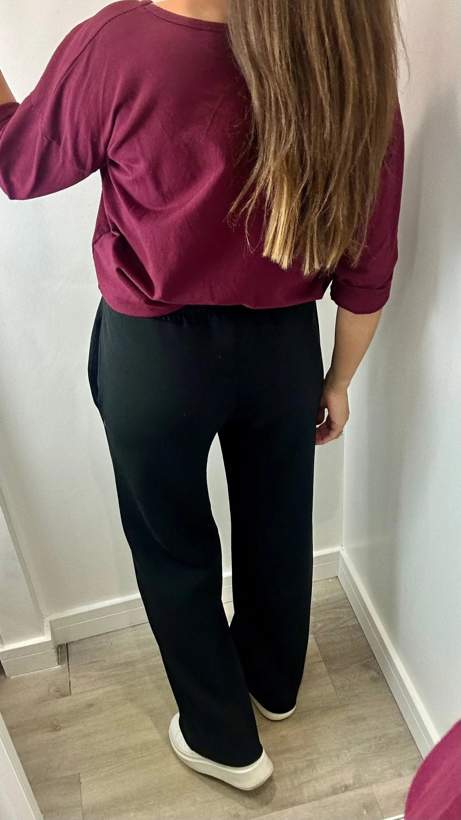 BLACK STRAIGHT LEG TROUSERS